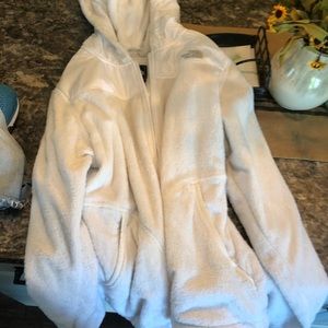 White North Face Hooded Jacket - Large